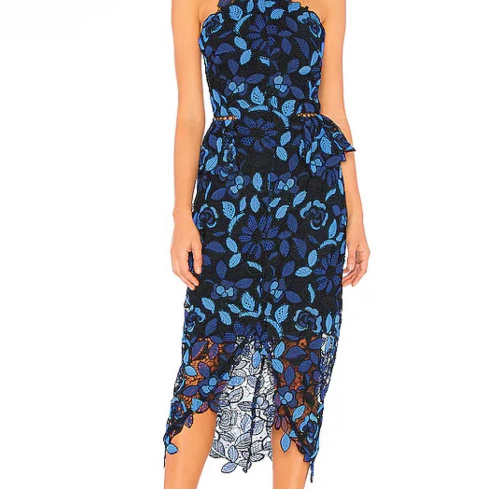 ELLIATT Times strapless floral lace midi dress Revolve S